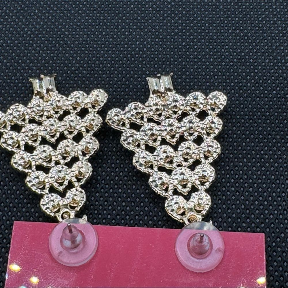 EARRINGS! Betsey Johnson Christmas Tree Earrings BNWT Multicolored Gemstones - Picture 6 of 6